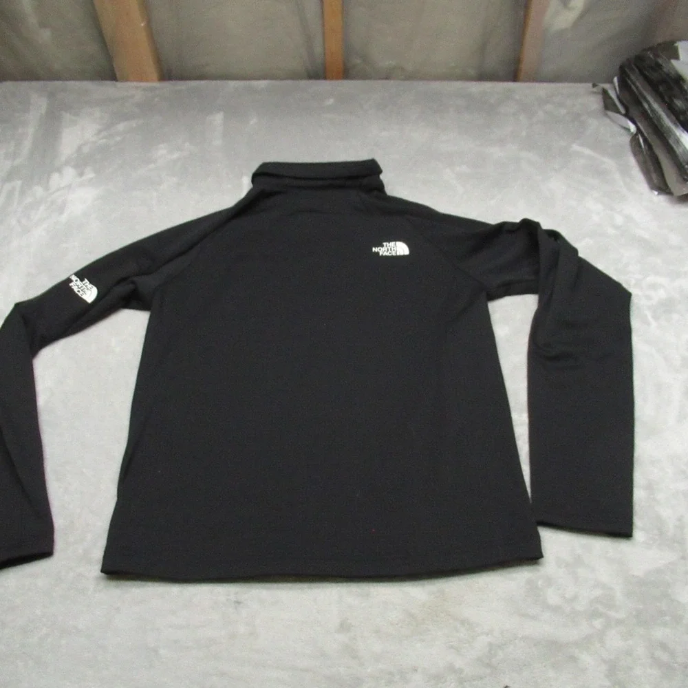 North Face Jacket Mens Medium Black Mountain Peaks Fleece Full Zip Hike LOGO NEW